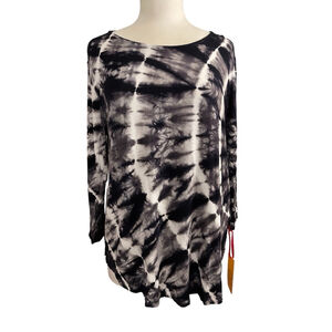 Women's Ruby Rd. Top L Black Tie Dye NWT